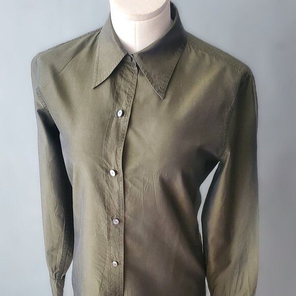 Women's Vintage Isaac Mizrahi Iridescent Silk Blouse/Size 8 - Picture 2 of 10